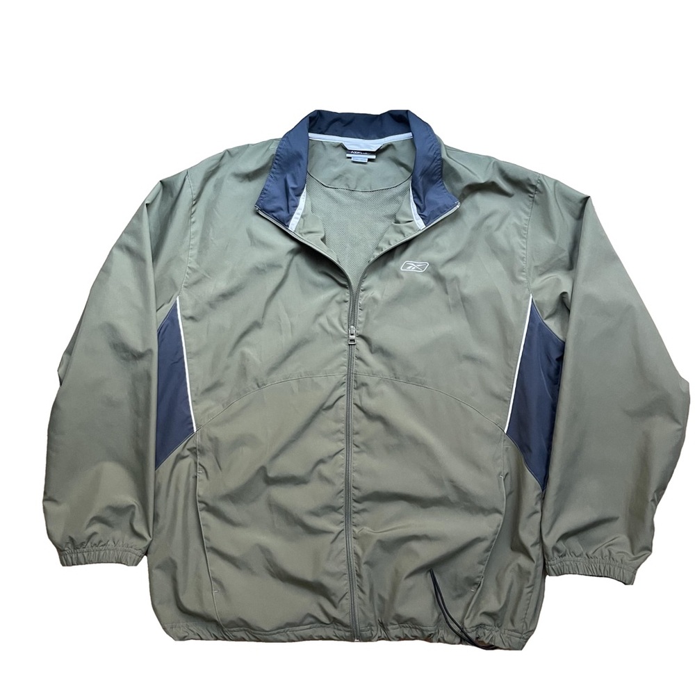 Vintage Reebok Windbreaker Zip Jacket Olive XL